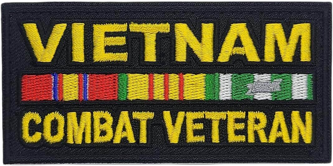 Vietnam Combat Veteran Service Ribbon Patch || 2PC HOOK BACKING 3.5"x1.75"
