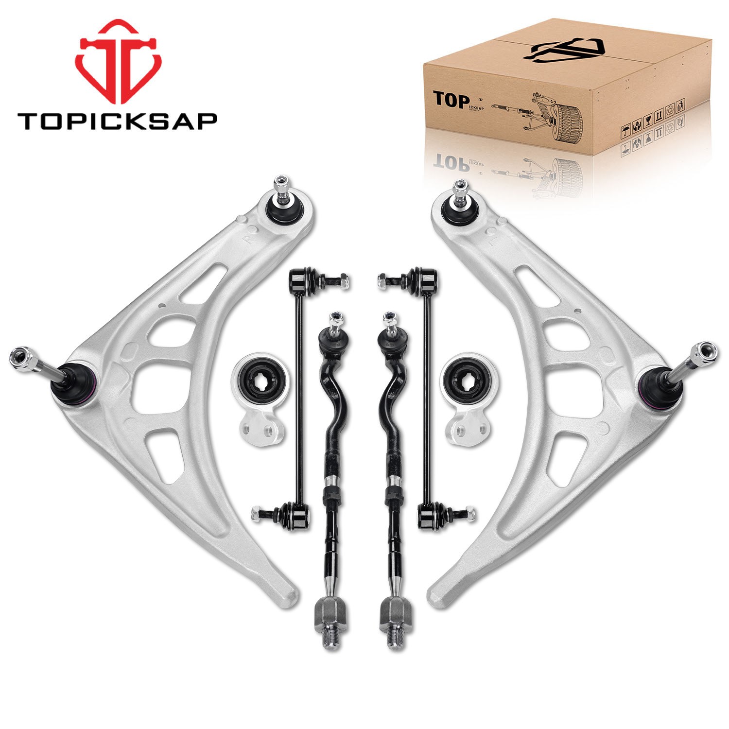 8Pcs For E46 E90 325i 323i Lower Control Arms Kit Sway Bar Links SuspensionKit