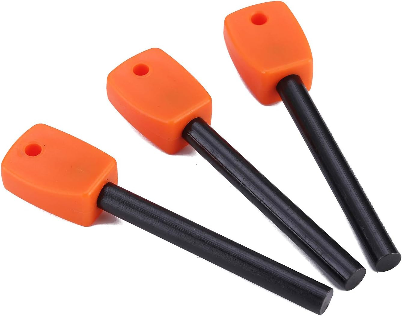 3 PCS Tactical Ferro (Ferrocerium) Rods, Bushcraft Flint Fire Starter with Easy