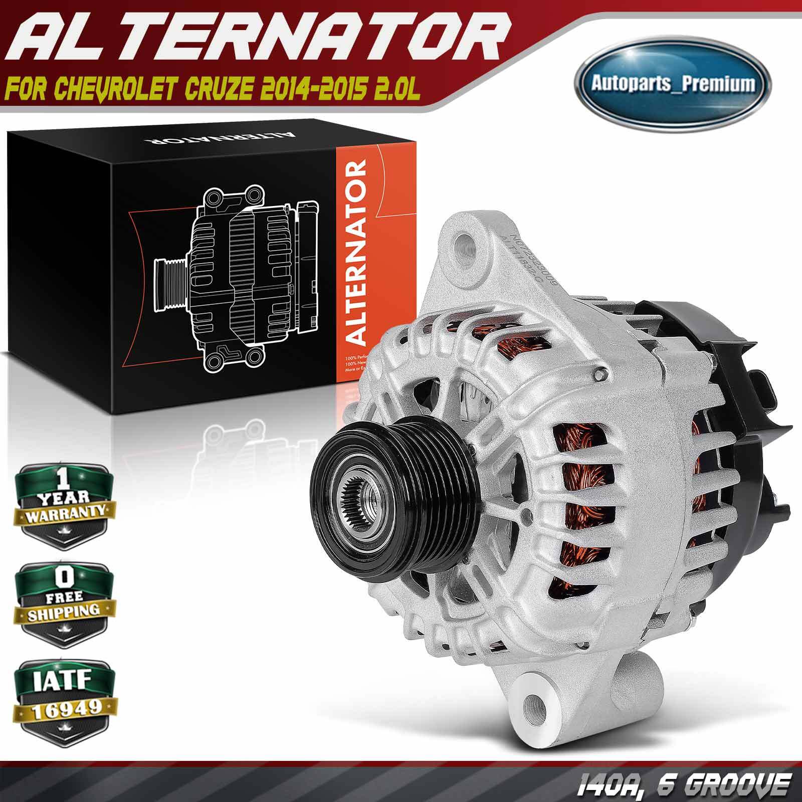 Alternator for Chevrolet Cruze 2014-2015 2.0L 140A 12V CW 6-Grove Clutch Pulley