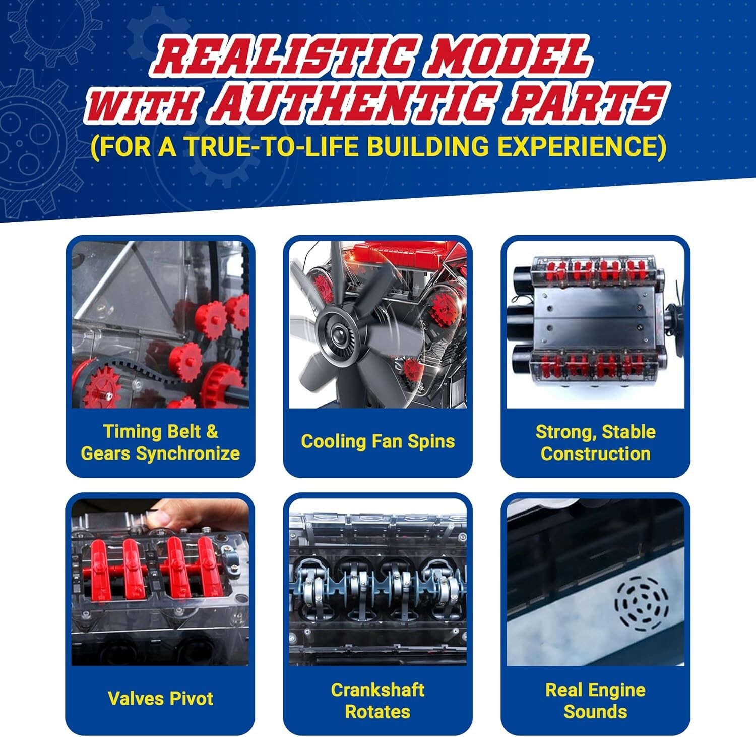 PLAYZ V8 COMBUSTION ENGINE WORKING MODEL 270 STEEM PARTS