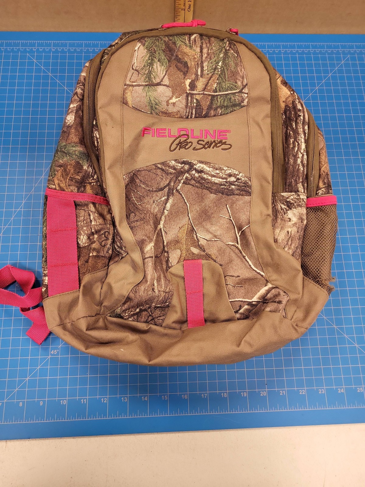 Fieldline Pro Series Backpack Camo Pink Accents Book Bag Hiking Travel School