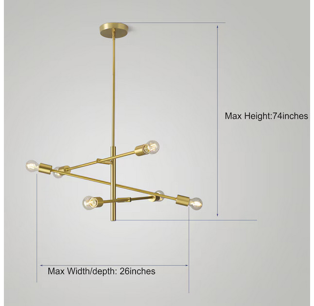 Origin 21 Shaye 6 -Light Brushed Gold Steel Chandelier (Brushed gold)