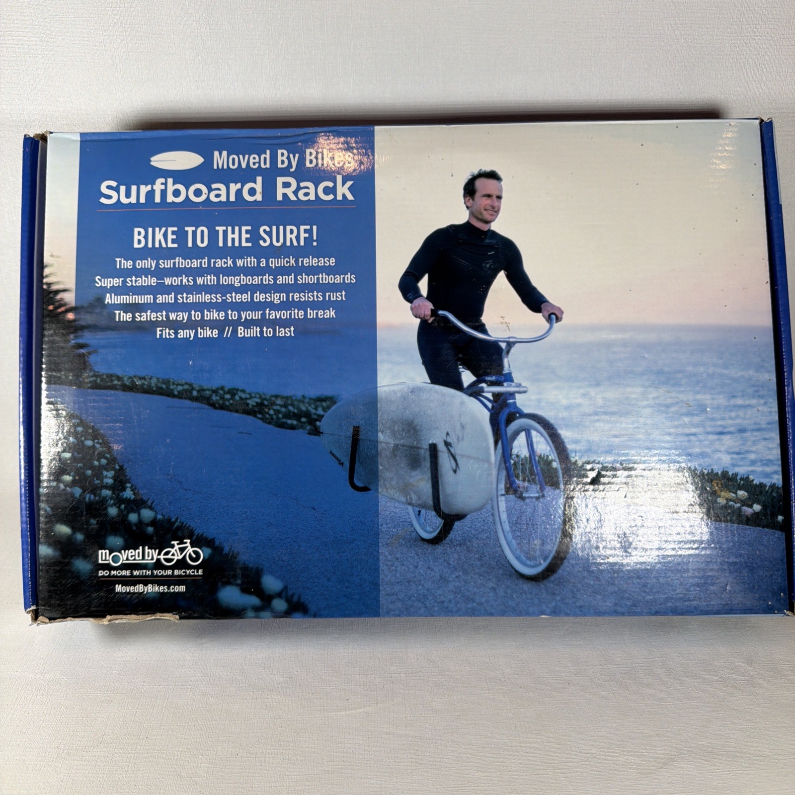 Moved By Bikes Surfboard Carrier Rack for Bike - fits Long Board up to 12ft