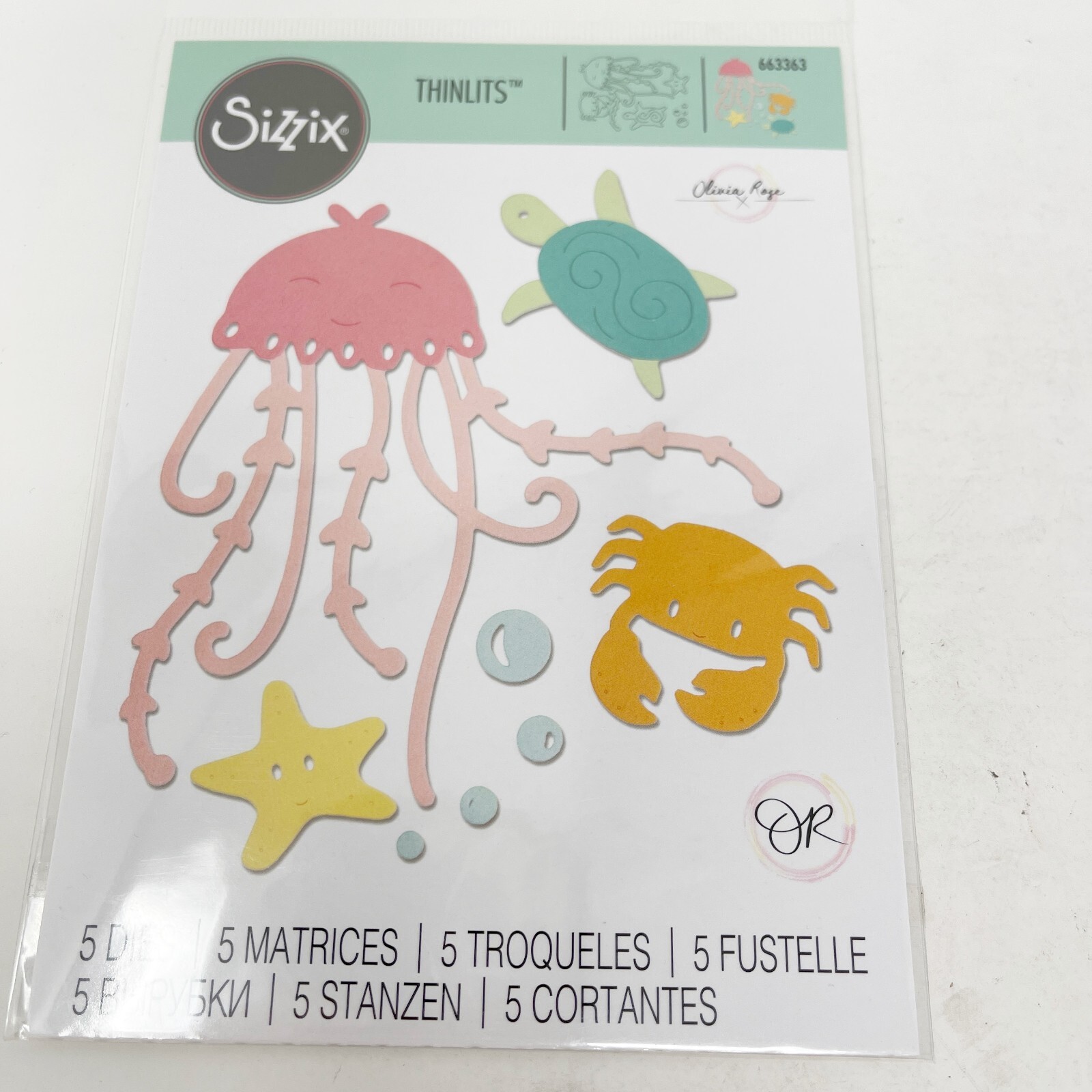 Sizzix Thinlits Summer Bundle Cutting Dies Beach Ocean Animals NEW