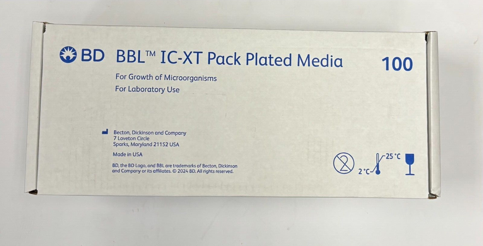 BD BBL IC-XT Sterile Plated Media for Growth Microorganisms 100/PK