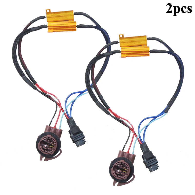 2pcs 3157 4157 Hyper Flash Fix No Error Wiring Adapter for LED Turn Signal Light