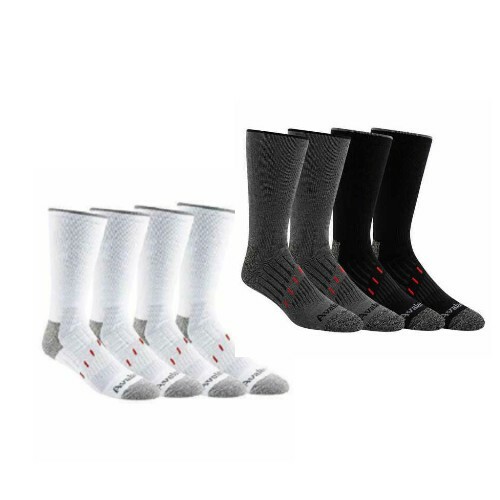 Avalanche Men 4 Pair Crew Sock Anti-Blister Arch Support 360 Degree Full Cusion