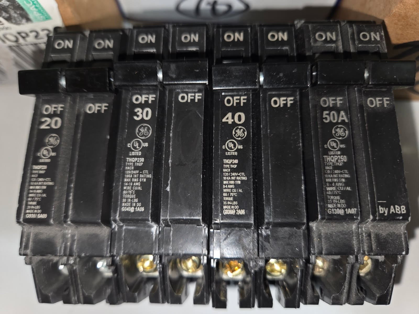 GE Q-Line 20/30/40/50 Amp 1" Double-Pole Circuit Breakers (THQP) - Pick Amp Size