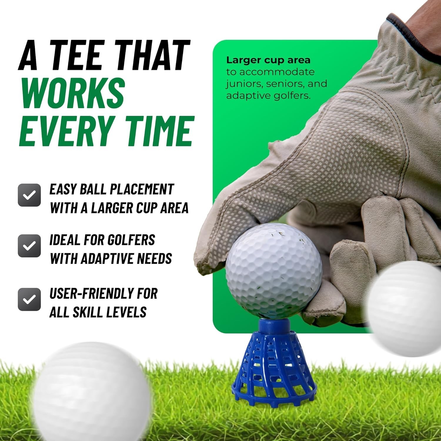 Golf Tees - PRO Speed Plus with Flexibility & Durability - 8 Pack. Indoor Gol...