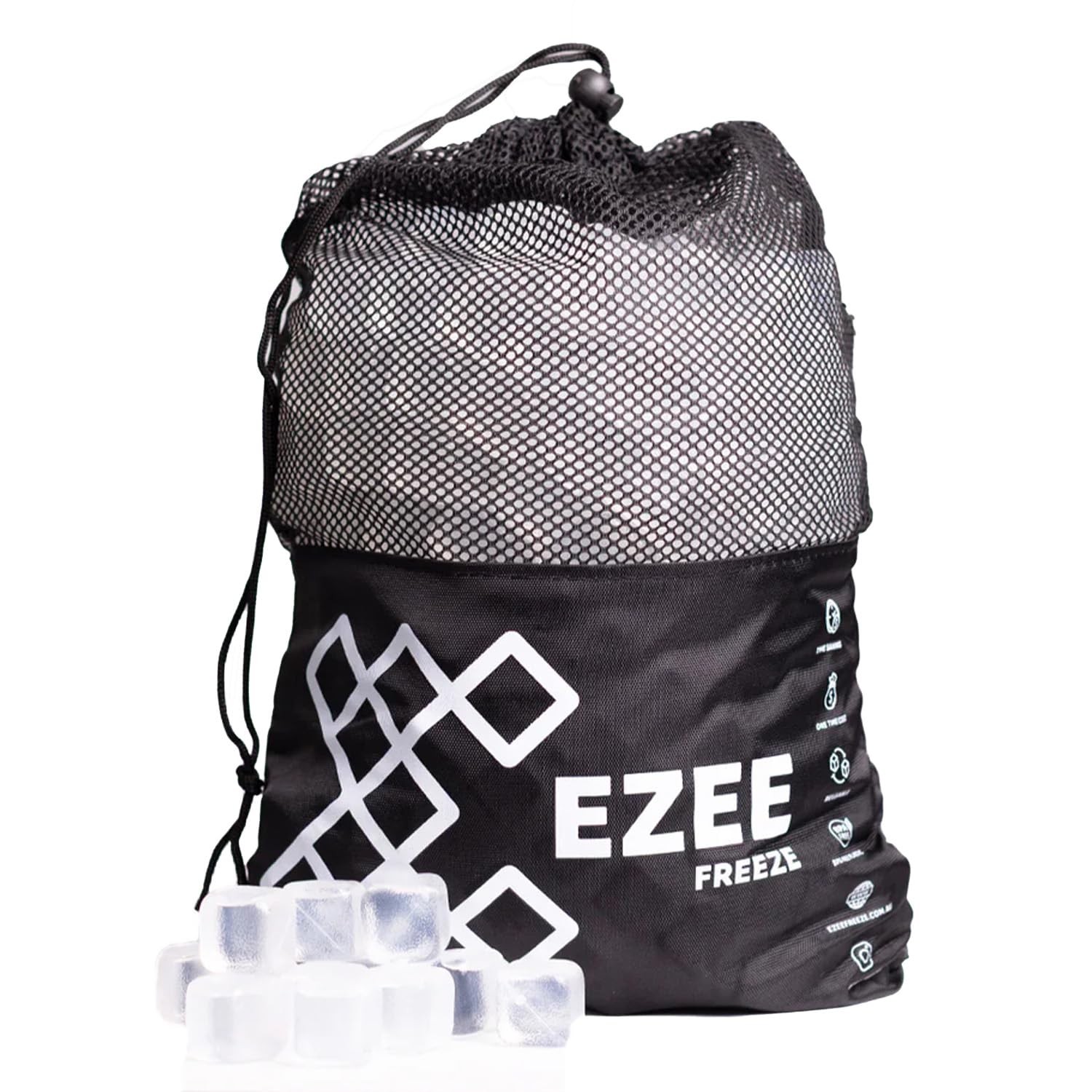 Reusable Ice Cubes for Coolers - Mega Freeze 10.5 lb Bag, 335 Clear Ice Cubes...