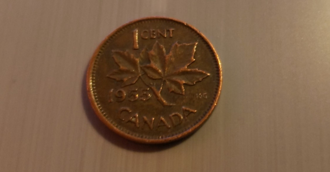 1955 Canada 1 Cent - Elizabeth II (1st portrait) - Sale! Cheapest! Free ship!