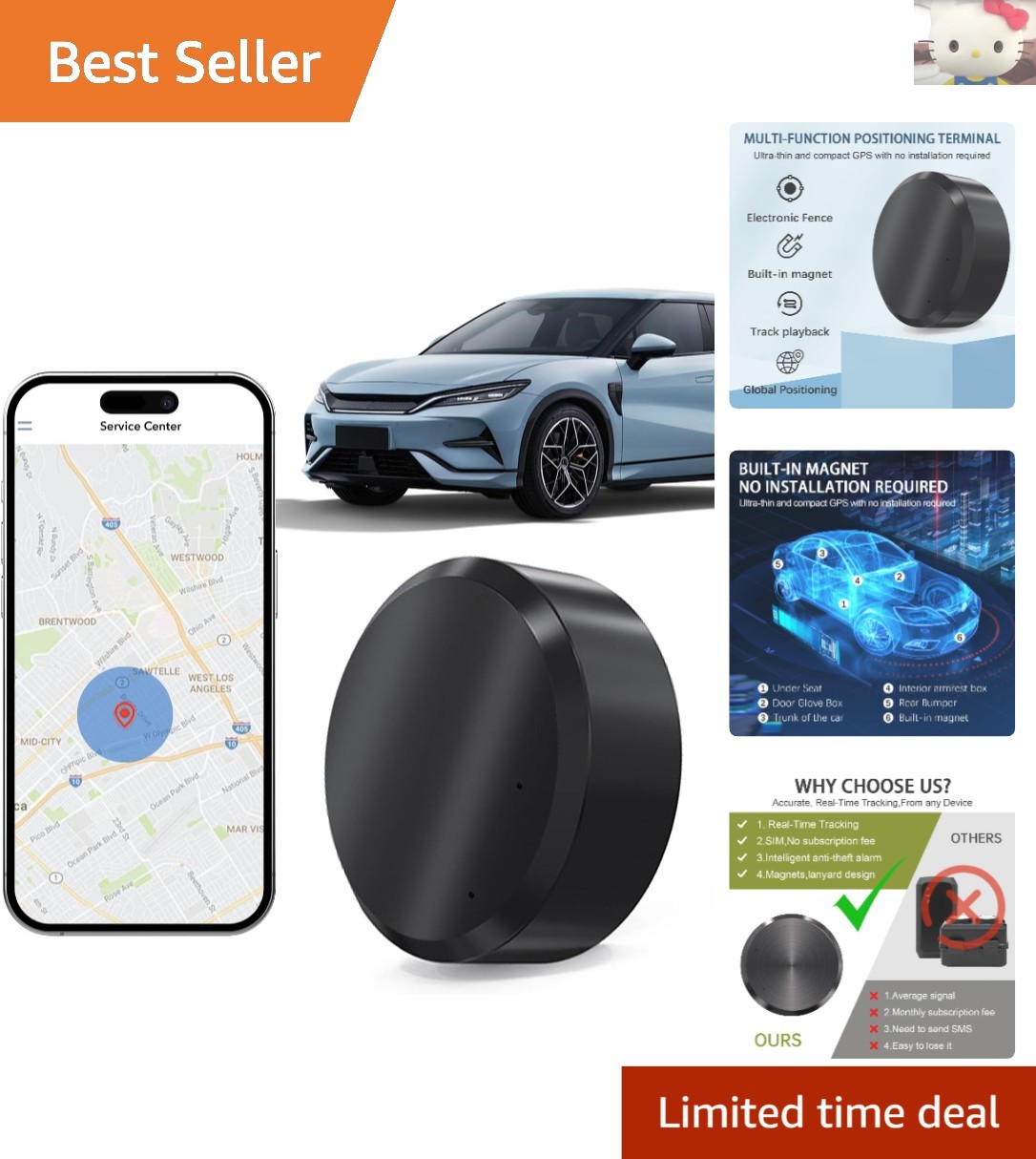 Advanced Anti-Theft Mini GPS Tracker for Cars and Pets - Easy Real-Time Tracking