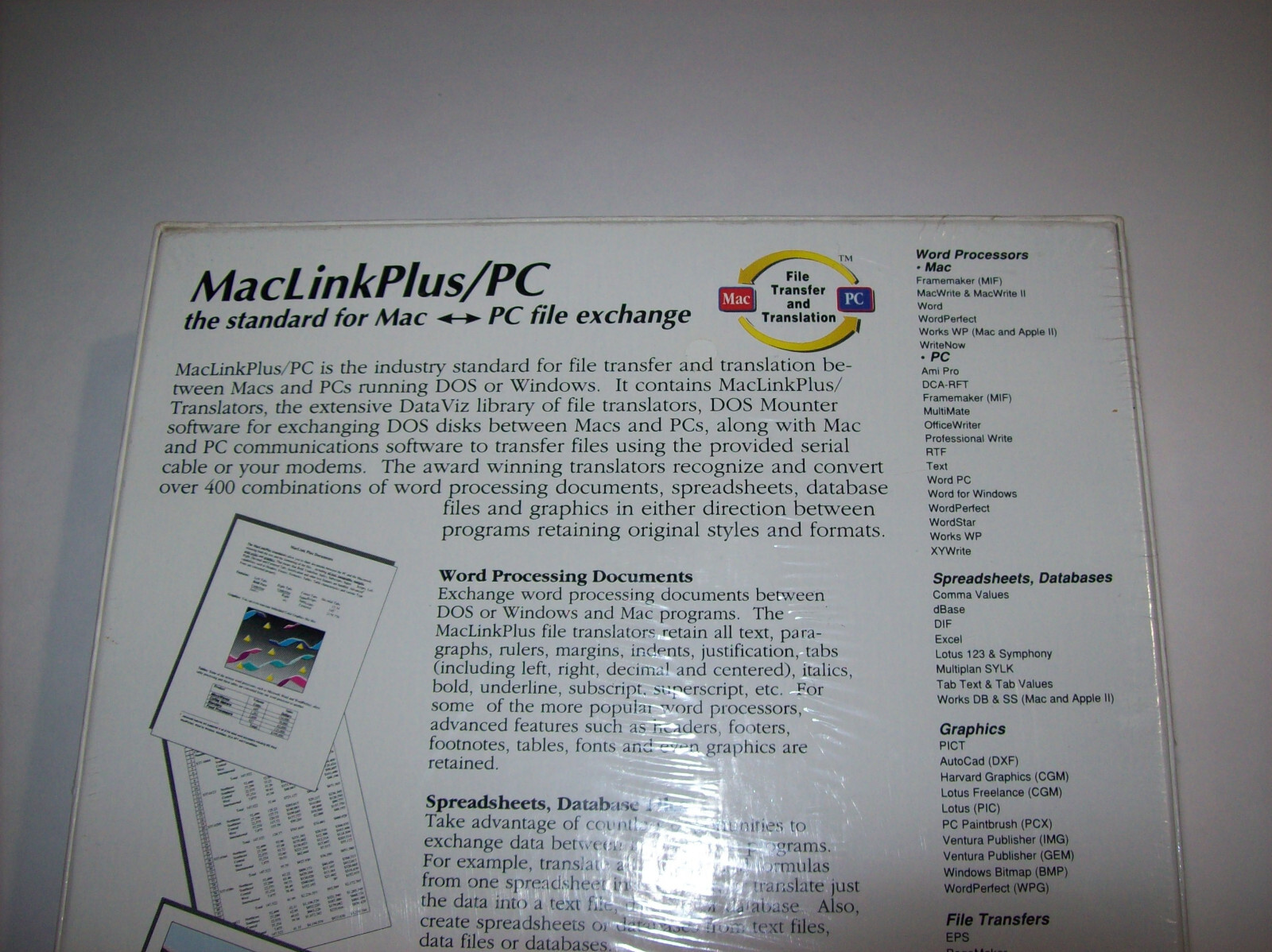 Mac Link Plus PC Version 6: Mac and PC File Exchange Software, NEW OLD STOCK