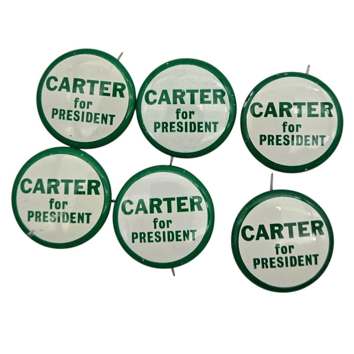 Lot Of 6 Vintage Carter For President Campaign Pinback Buttons