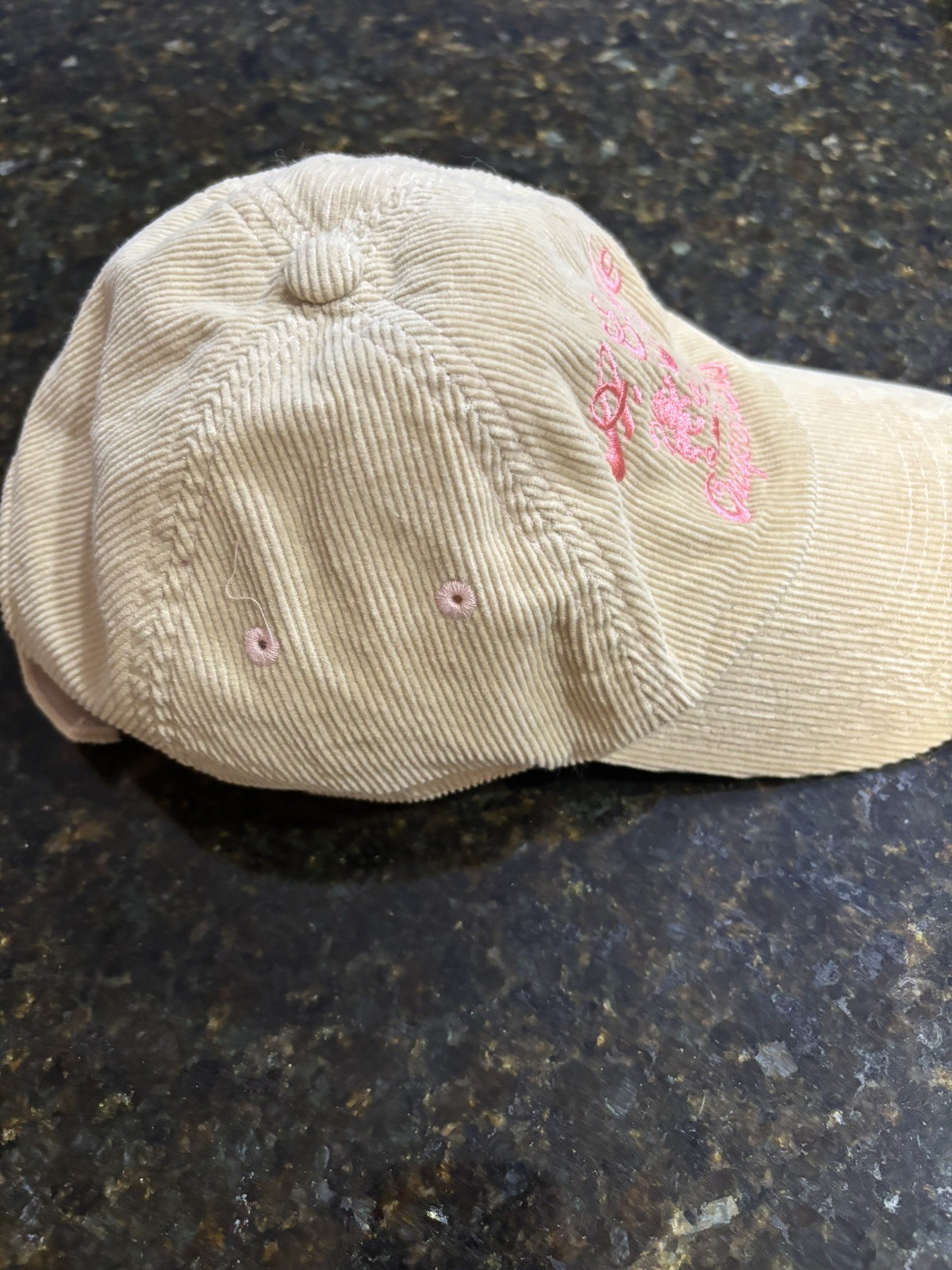 American Eagle Tan Corduroy Baseball Cap Adjustable 1 Size Embroidered Logo EUC