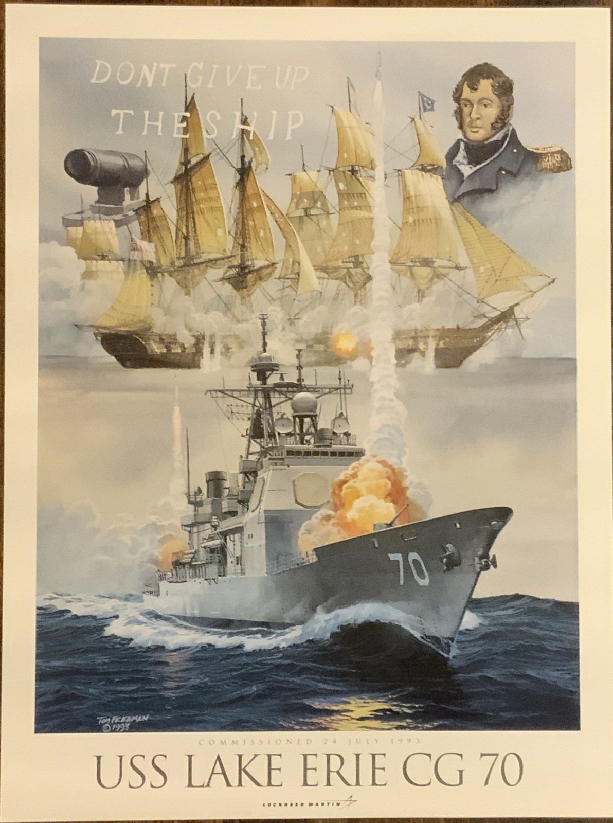 USS Lake Erie CG-70 Commissioning Poster Navy Aegis Cruiser 18 X 24