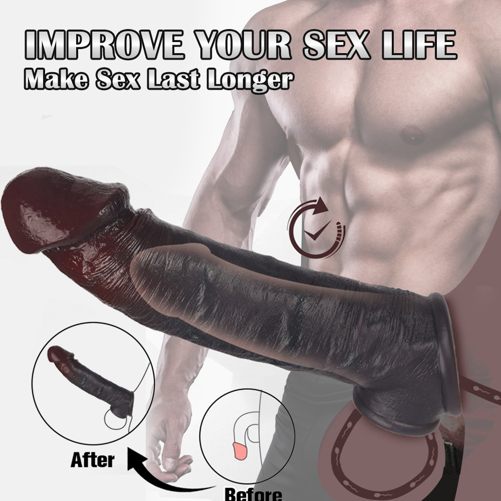 Men Male Cock-Girth-Enlarger-Enhancer-Penis-Extension-Extender-Sheath Sleeve Big