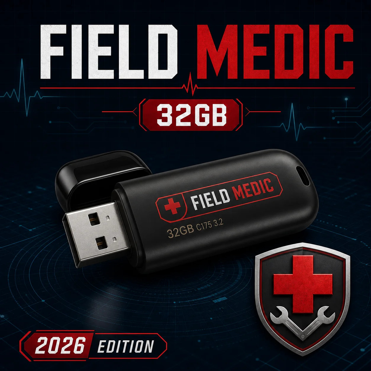 Field Medic 32GB Bootable USB Rescue Recovery Diagnostics Toolkit