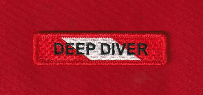 DEEP DIVER Chevron Rocker SCUBA Certification Diving Patch Fully Embroidered USA