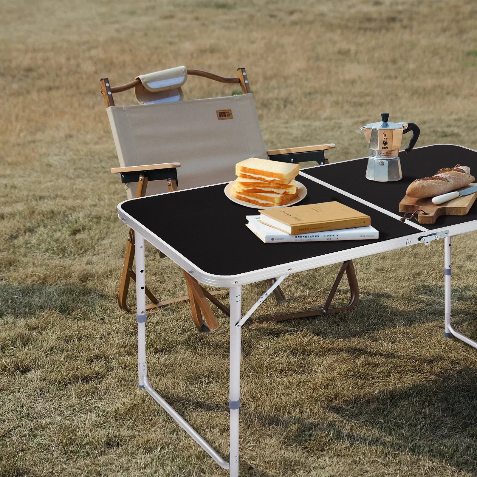 Hot Sale 4Ft Portable Multipurpose Folding Table Black High Quality Convenient