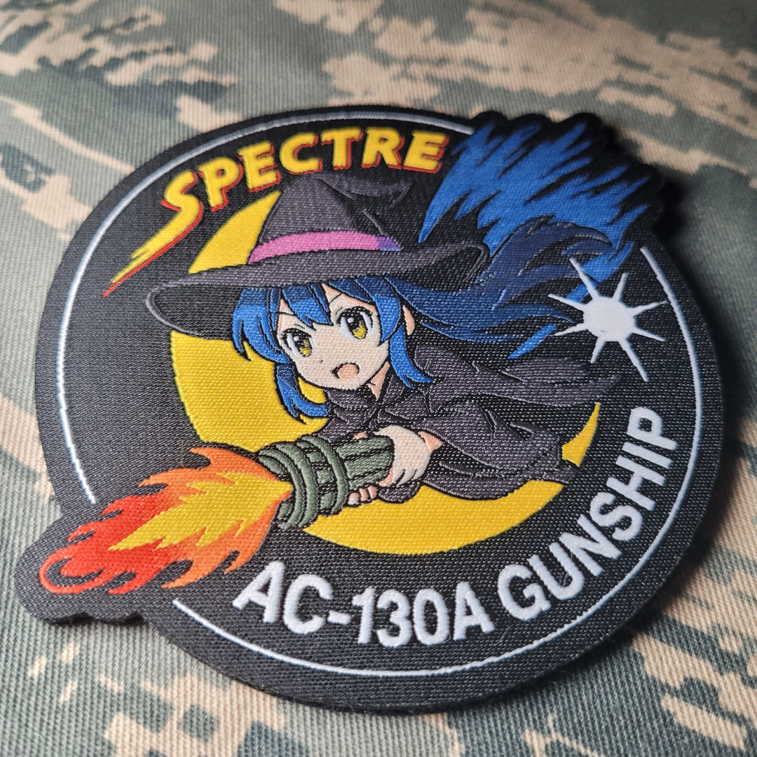 Anime Waifu weeb AC-130 Spectre panzer Embroidered Morale Hook Loop girl Patch
