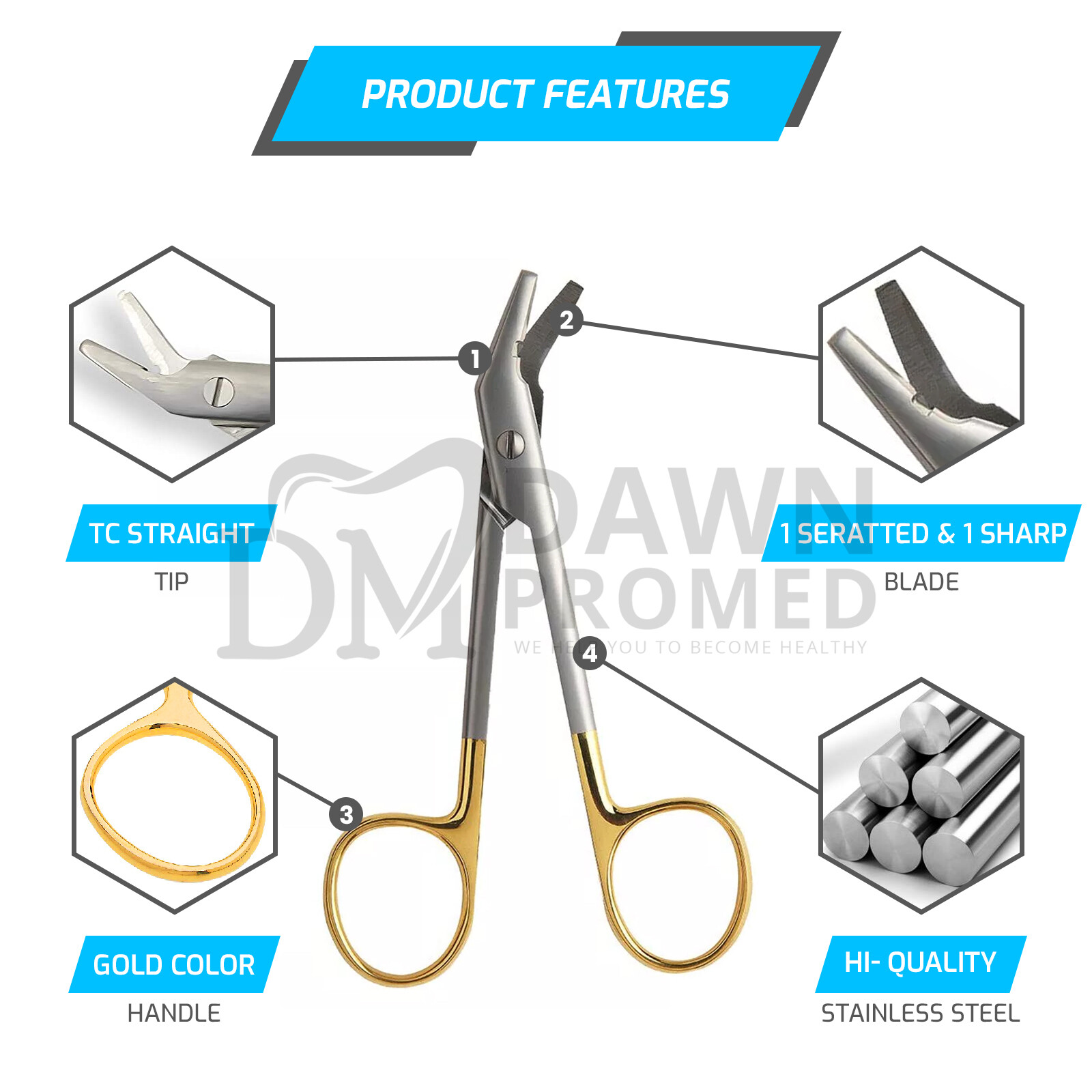 T/C Roger Wire Cutting Scissors Universal Surgical Instruments German Grade