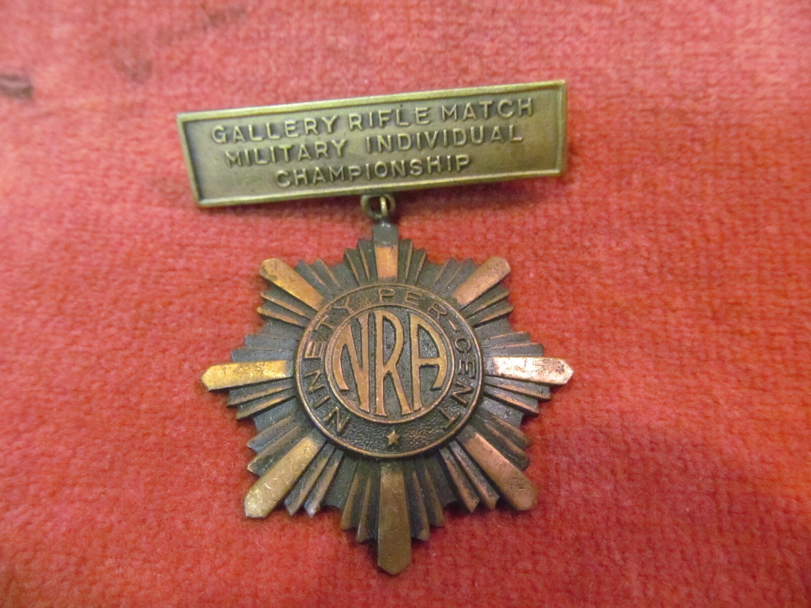 NRA NINETY PERCENT MEDAL GALLERY RIFLE MATCH MILITARY INDIVIDUAL CHAMPIONSHIP
