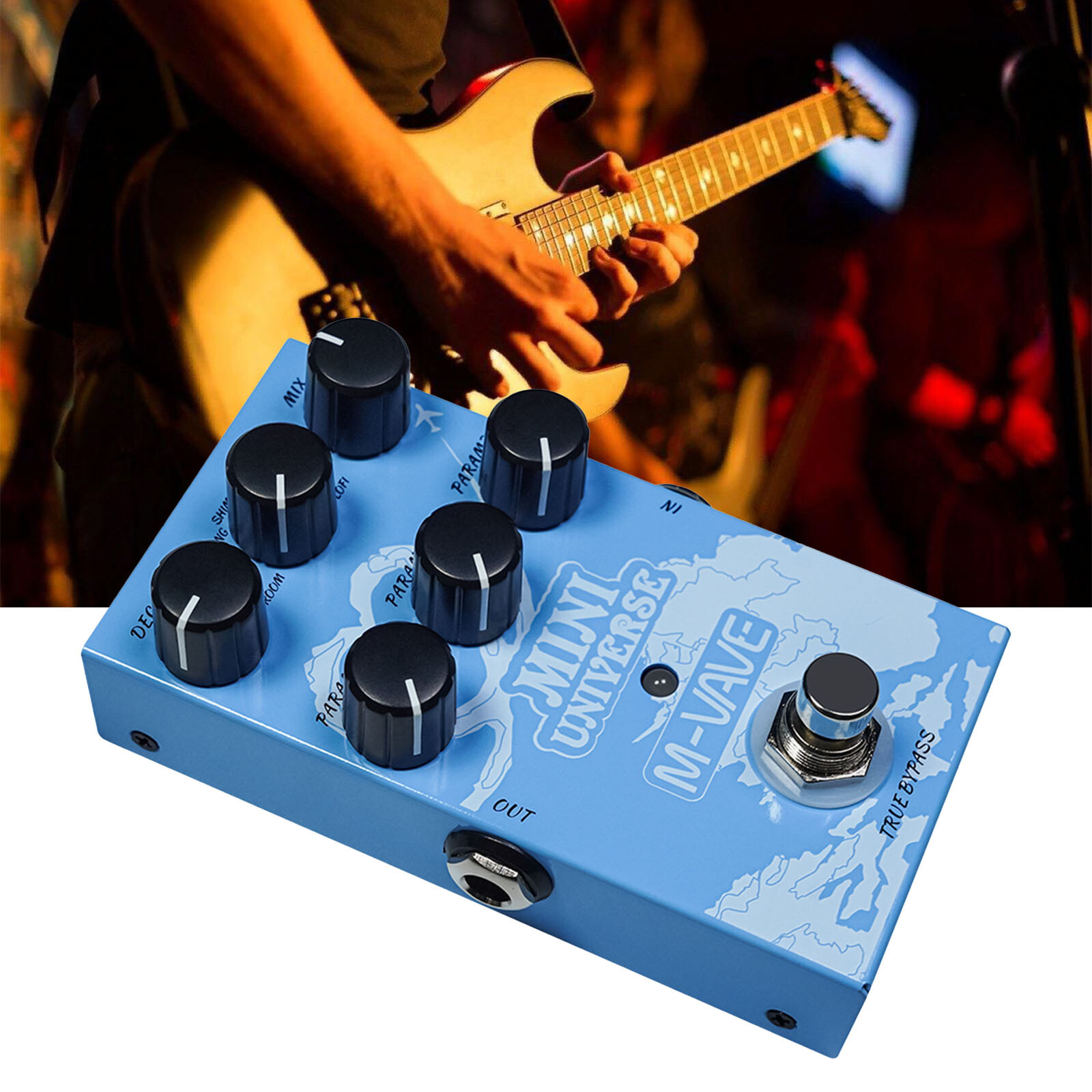 M-VAVE  Electric Guitar Bass Digital Reverb Pedal 9 Reverb Effects Pedal
