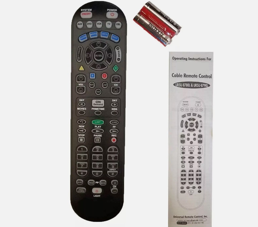 CABLE TV BOX Universal Remote Control UR5U-8790L -TWC CLICKR5 LEGACY SYSTEM