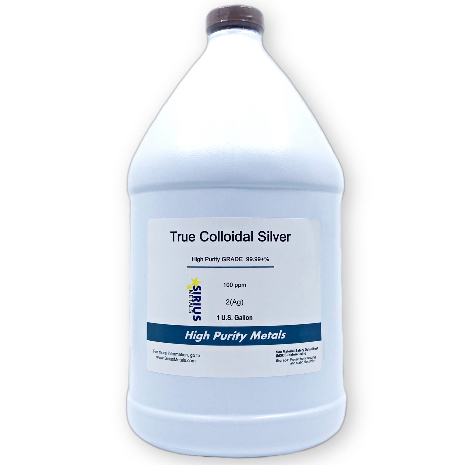 True Colloidal Silver NanoParticles (AgNPs): 200 ppm - 1 US Gallon in Plastic