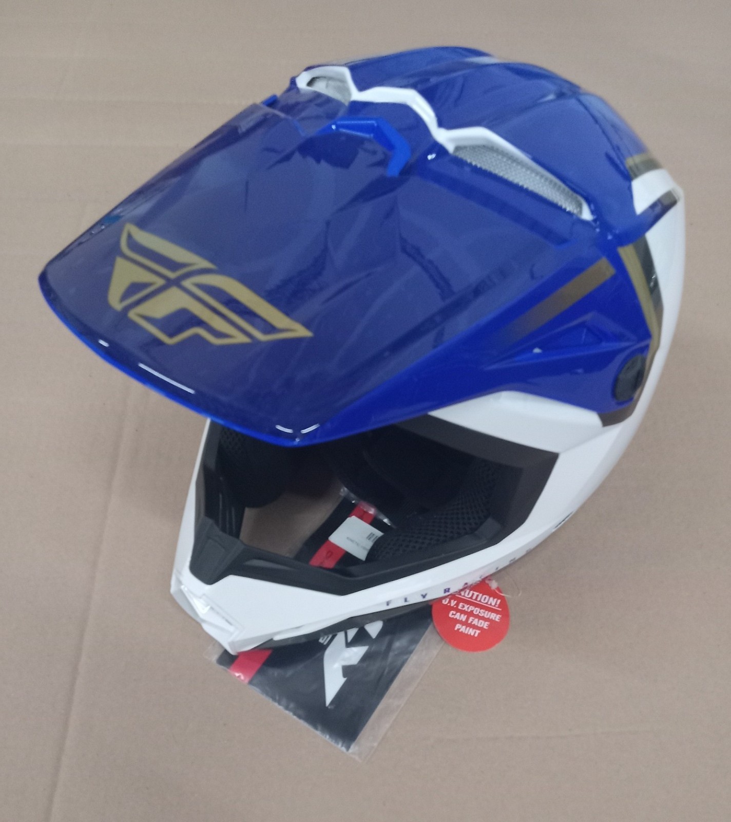 73-8654X - Fly Racing Kinetic Vision Helmet - WHT/BLUE - XLarge