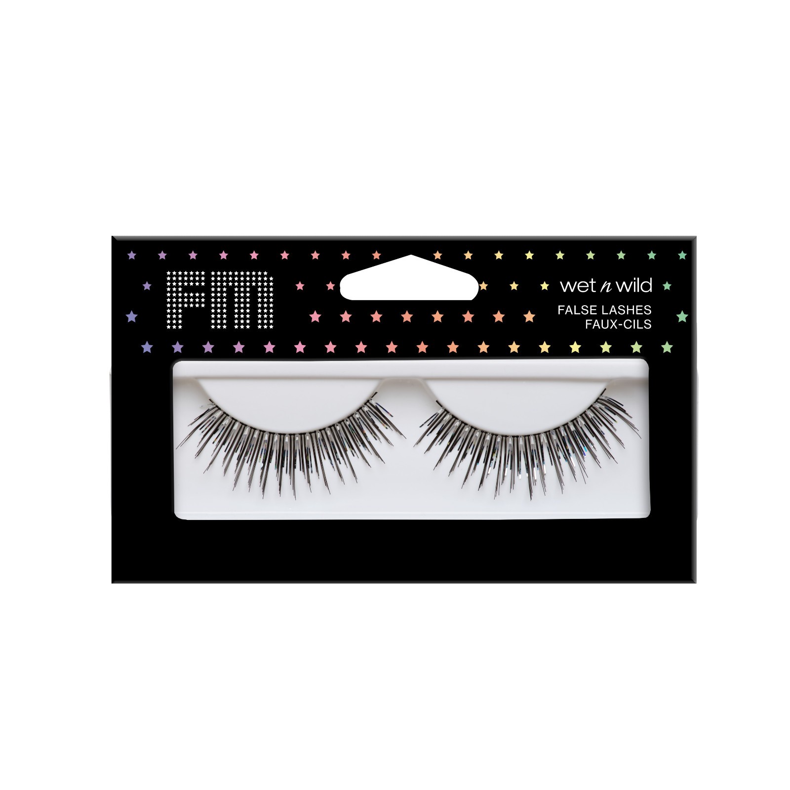DRAMATIC WET N WILD FANTASY MAKERS FALSE LASHES SILVER HOLO TINSEL VOLUME LONG