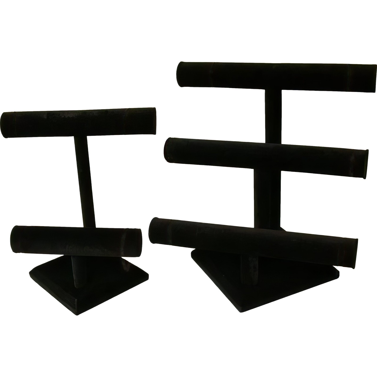 2 Black Velvet T-Bar Display Jewelry Chain Bracelet