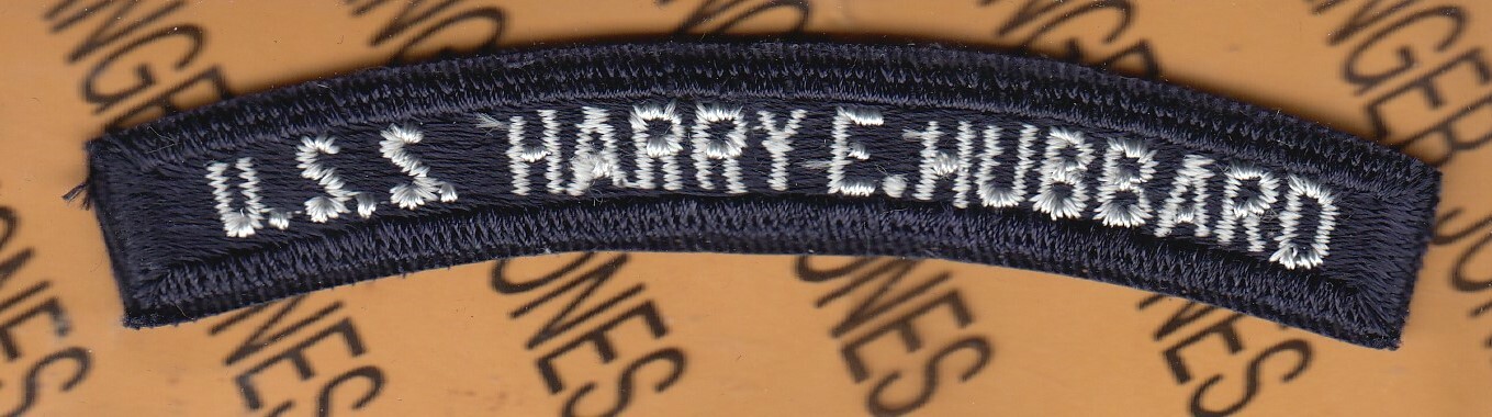 USN Navy United States Ship U.S.S. HARRY E. HUBBARD Tab 4.25" tab arc patch