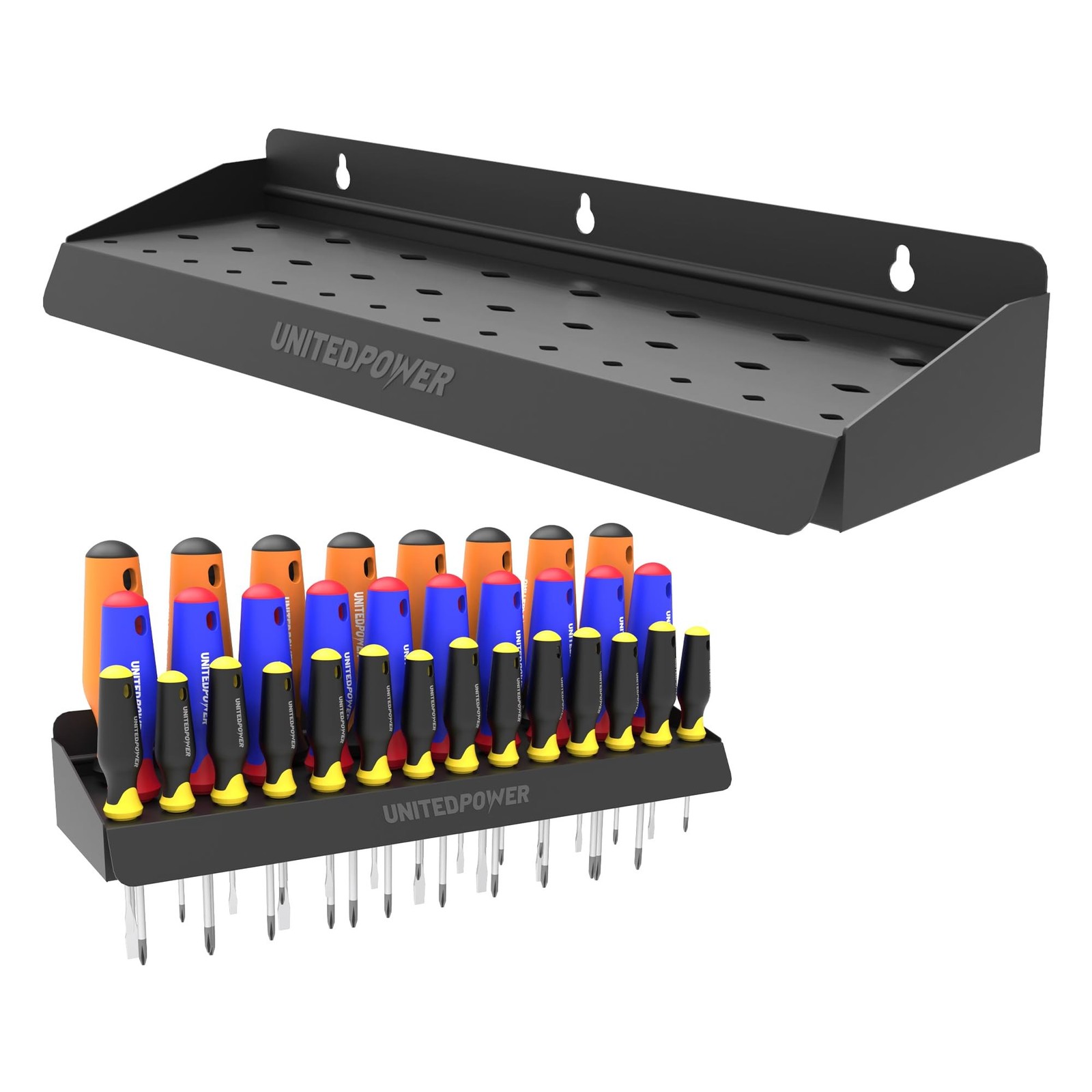 UNITEDPOWER Screwdriver Holder, Wall Mount Storage Rack Organizer for Worksho...