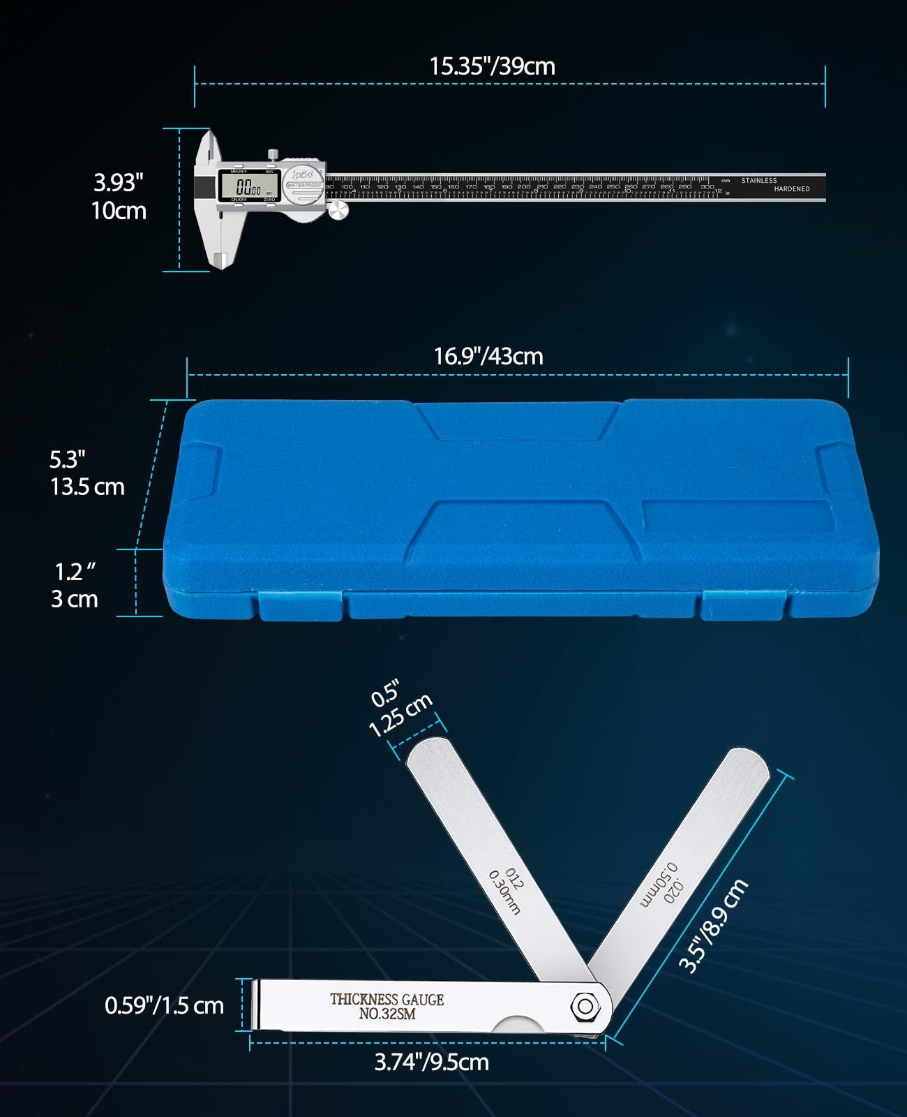 Digital Caliper 12 Inch, (ABS) Absolute Scale Caliper, IP54 Caliper Measuring...