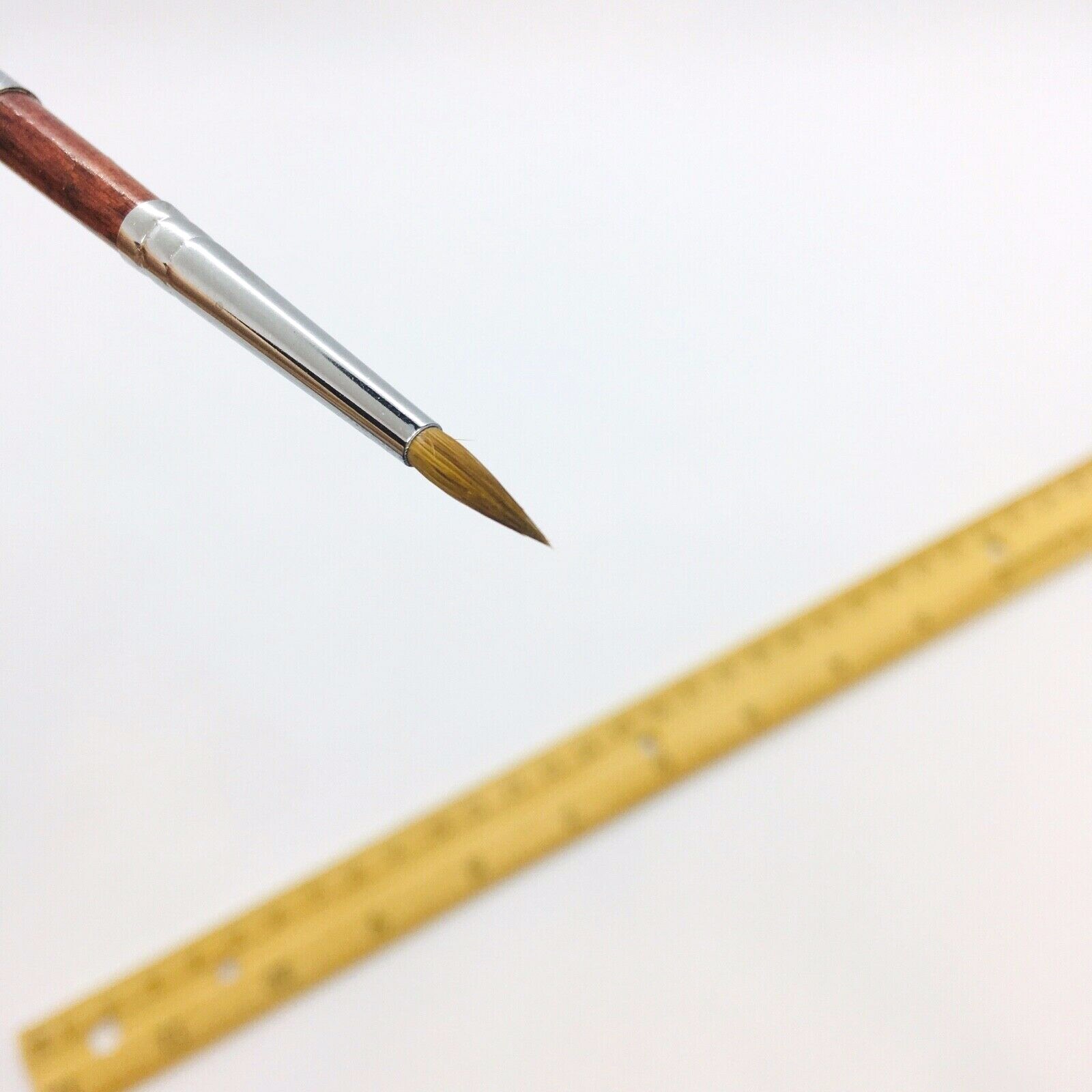 1Pc Round Tip Nail Makeup Art Brush #00 Metal Handle 100% Red Kolinsky Sable