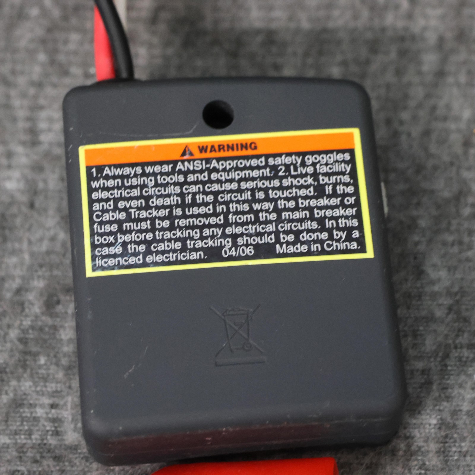 Centech Cable Tracker Sender ITEM 94181 RJ11 Alligator Clips Tester Tool