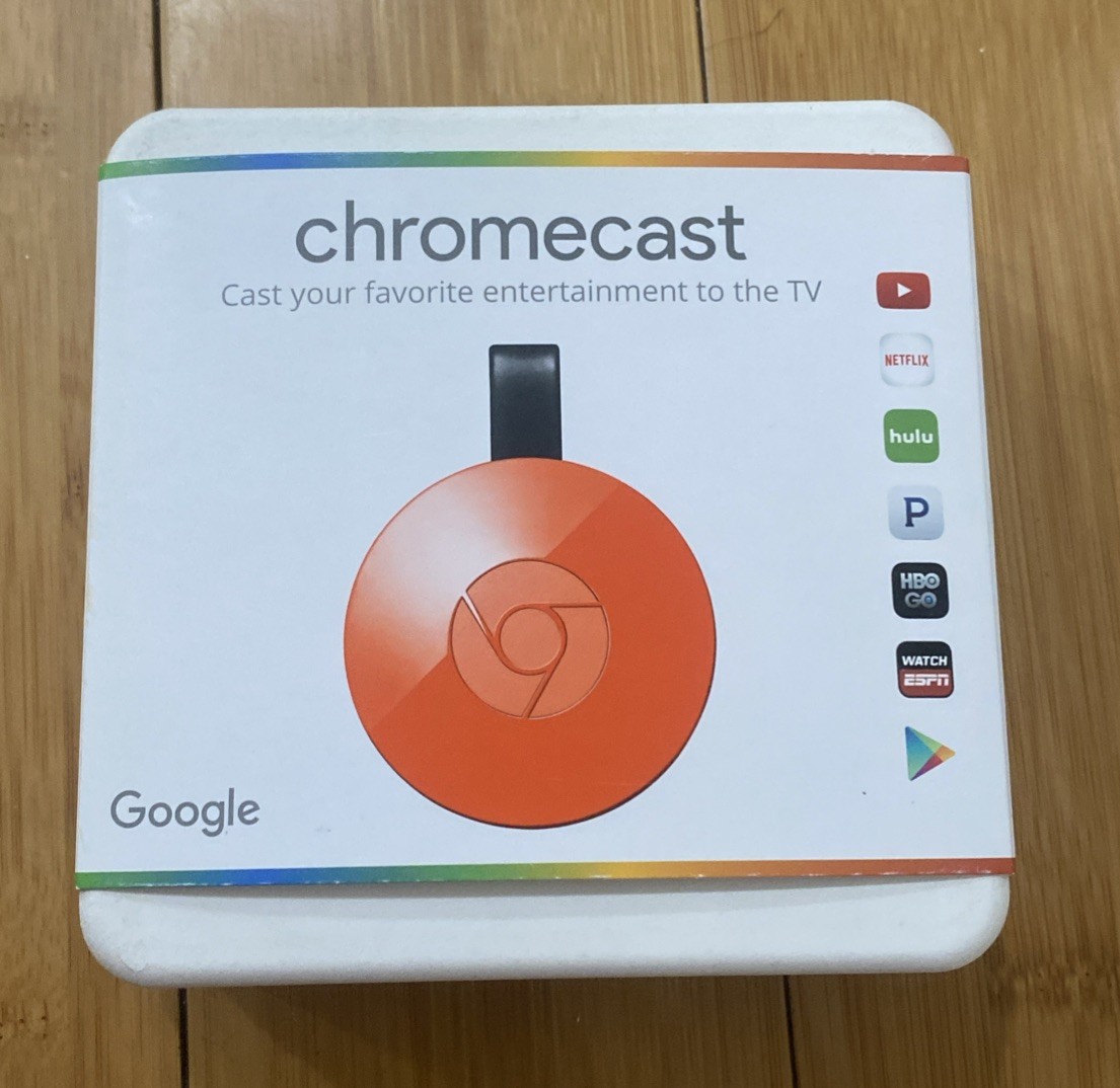 Google Chromecast HDMI NC2-6A5 MEDIA STREAMER Coral Red Power Cord Plug NIB