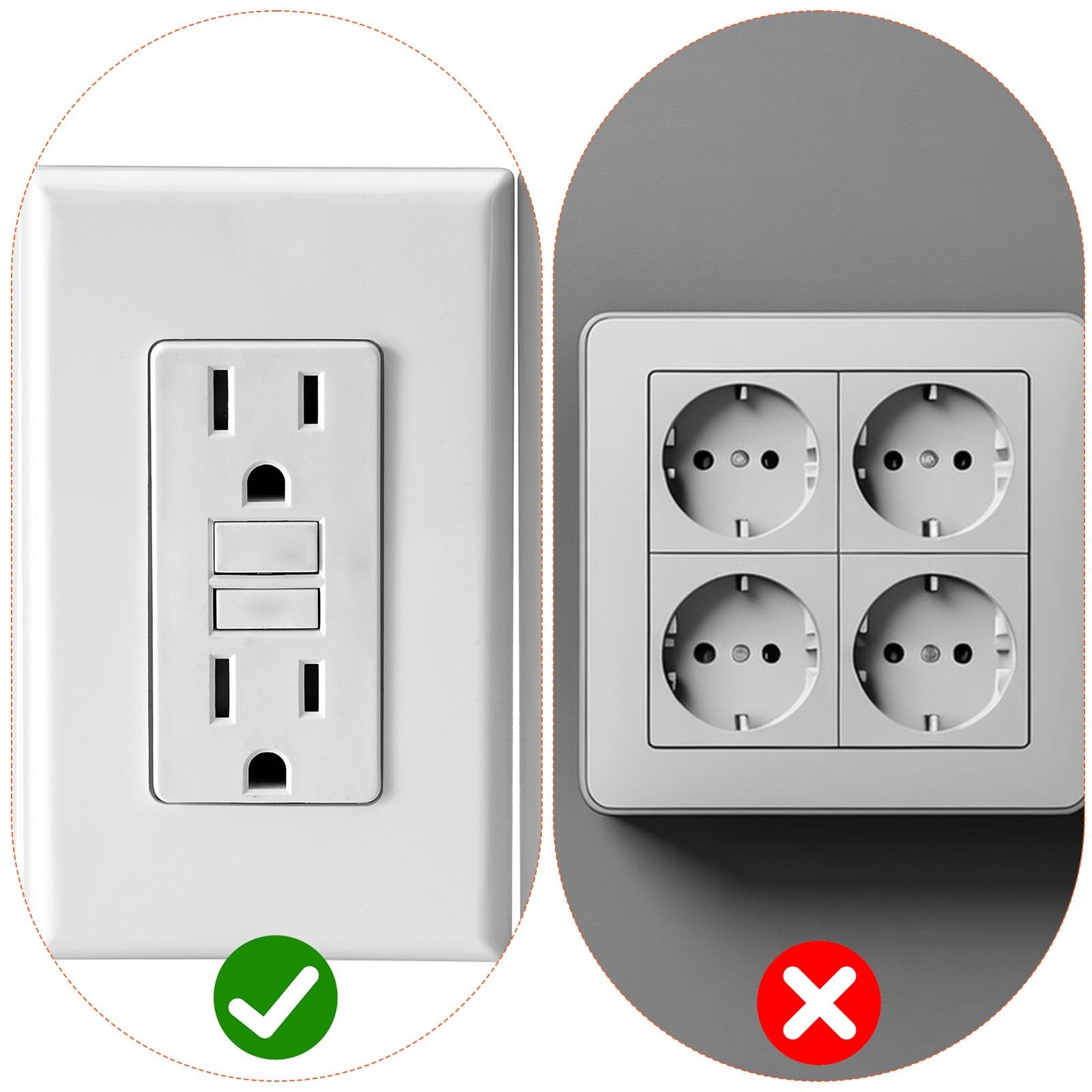 20 Pcs Loose Outlet Fix Plug for 3 Prong, Socket Outlet Tightener Insert Tiny...