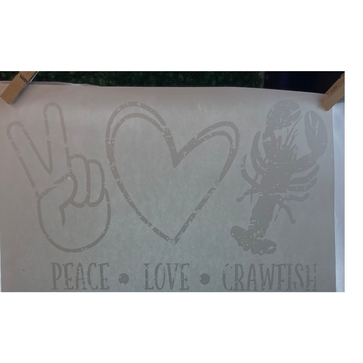 New Heat Transfer Peace Love Crawfish Crafting Gift Making