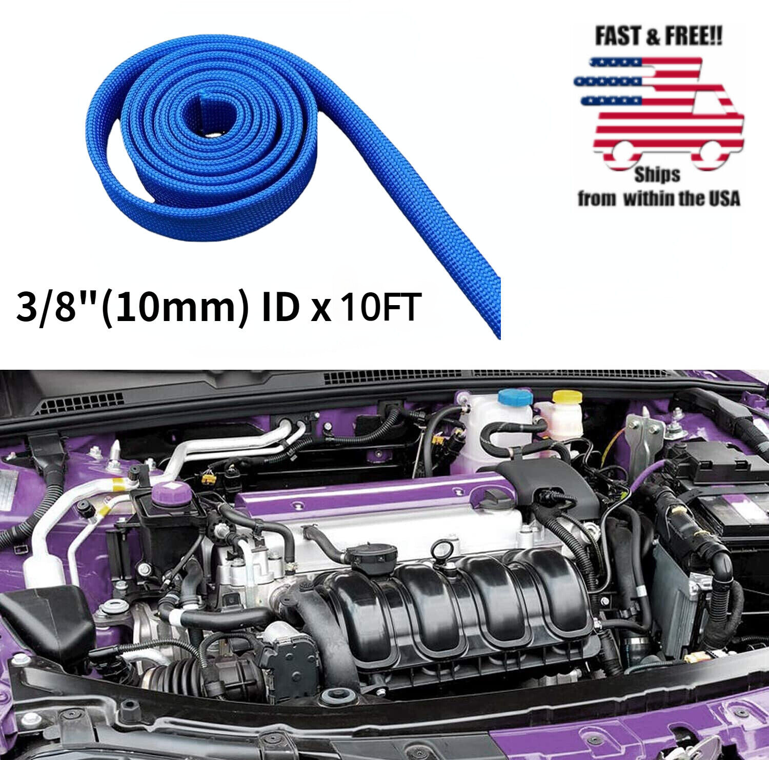 Heat Hose Fiberglass Wrap Shield Sleeve Wire Fuel Line Heat Shield Adjustable