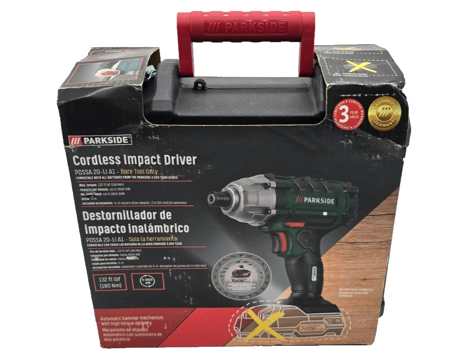 Parkside Cordless Impact Driver PDSSA 20-Li A1 – 20V with Battery 2.0 Ah