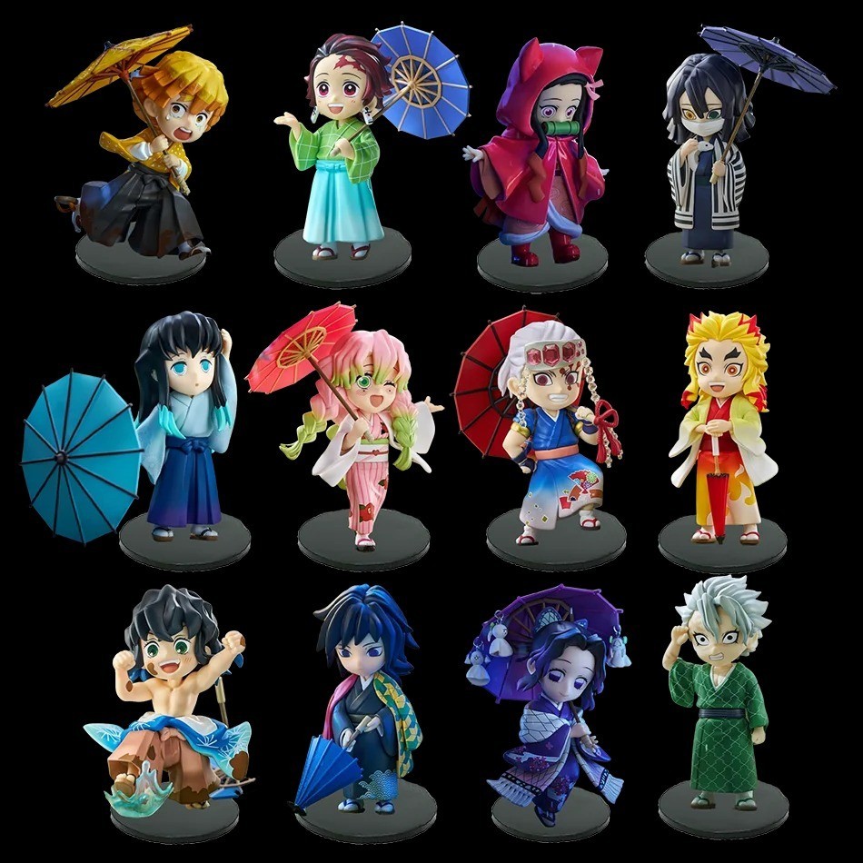 Demon Slayer Kimetsu no Yaiba Plum Rain Series Blind Box Anime Figure Toy