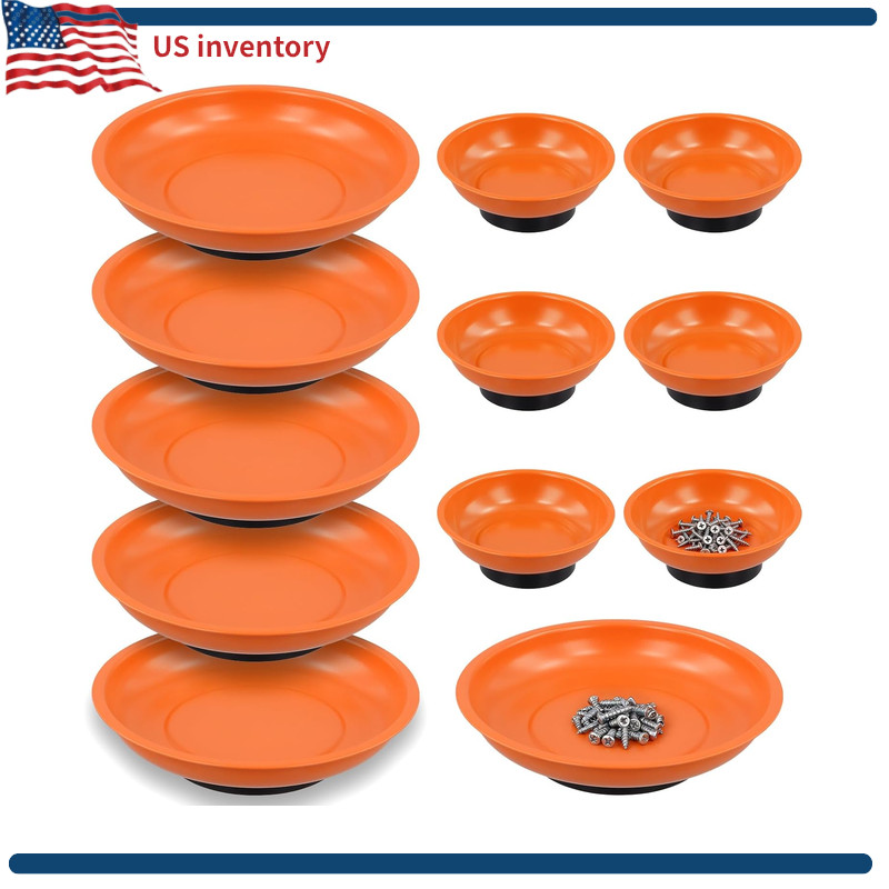 3 Inch 6 Inch Magnetic Tray Set, 12 Pack Stainless Steel 7.5cm 15cm Round Holder