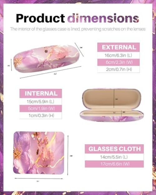 3pack eyeglass case hard shell，glasses case hard shell，eye glass cases Marble