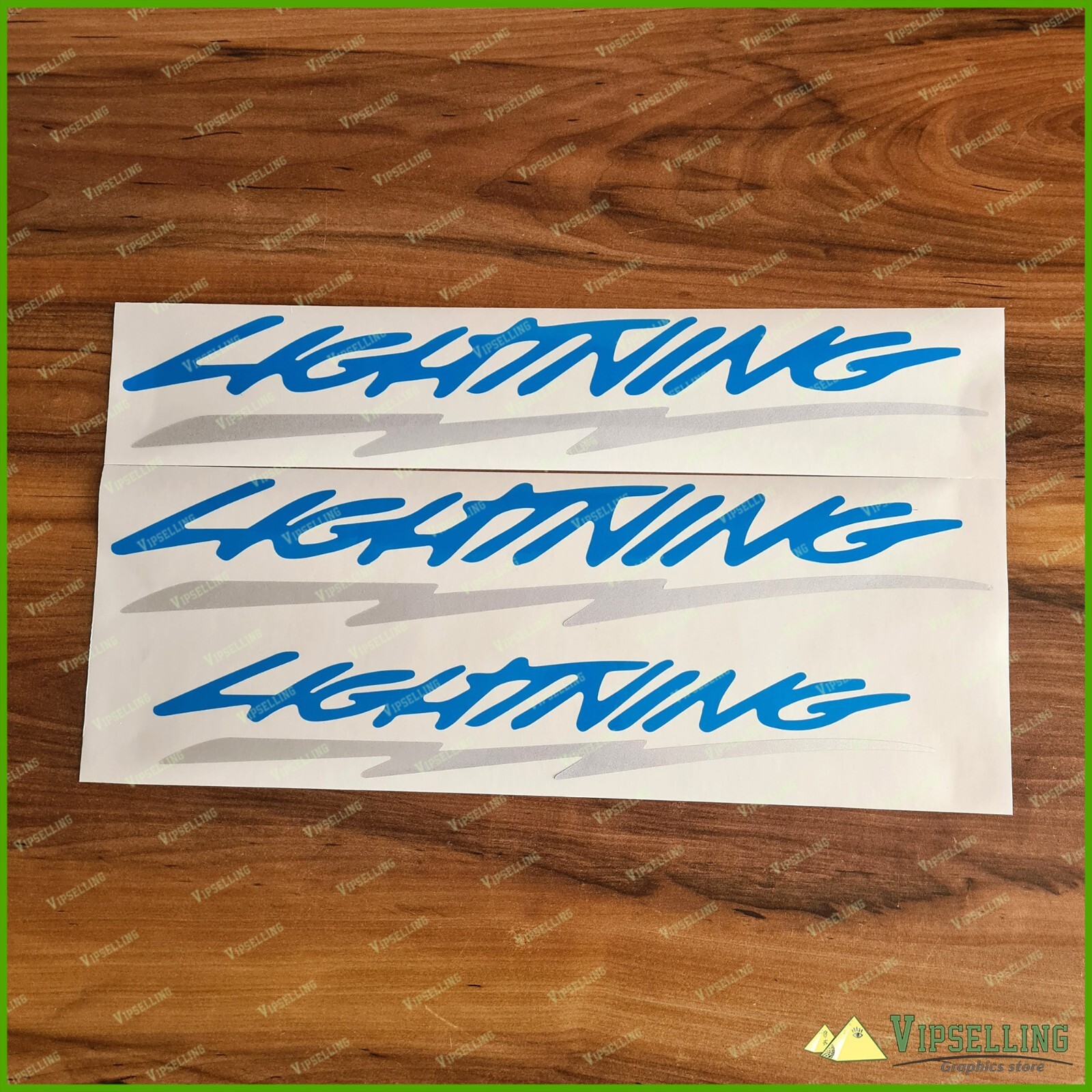 Ford F-Series Light Blue and Reflective Colors Lightning Decals Stickers Set