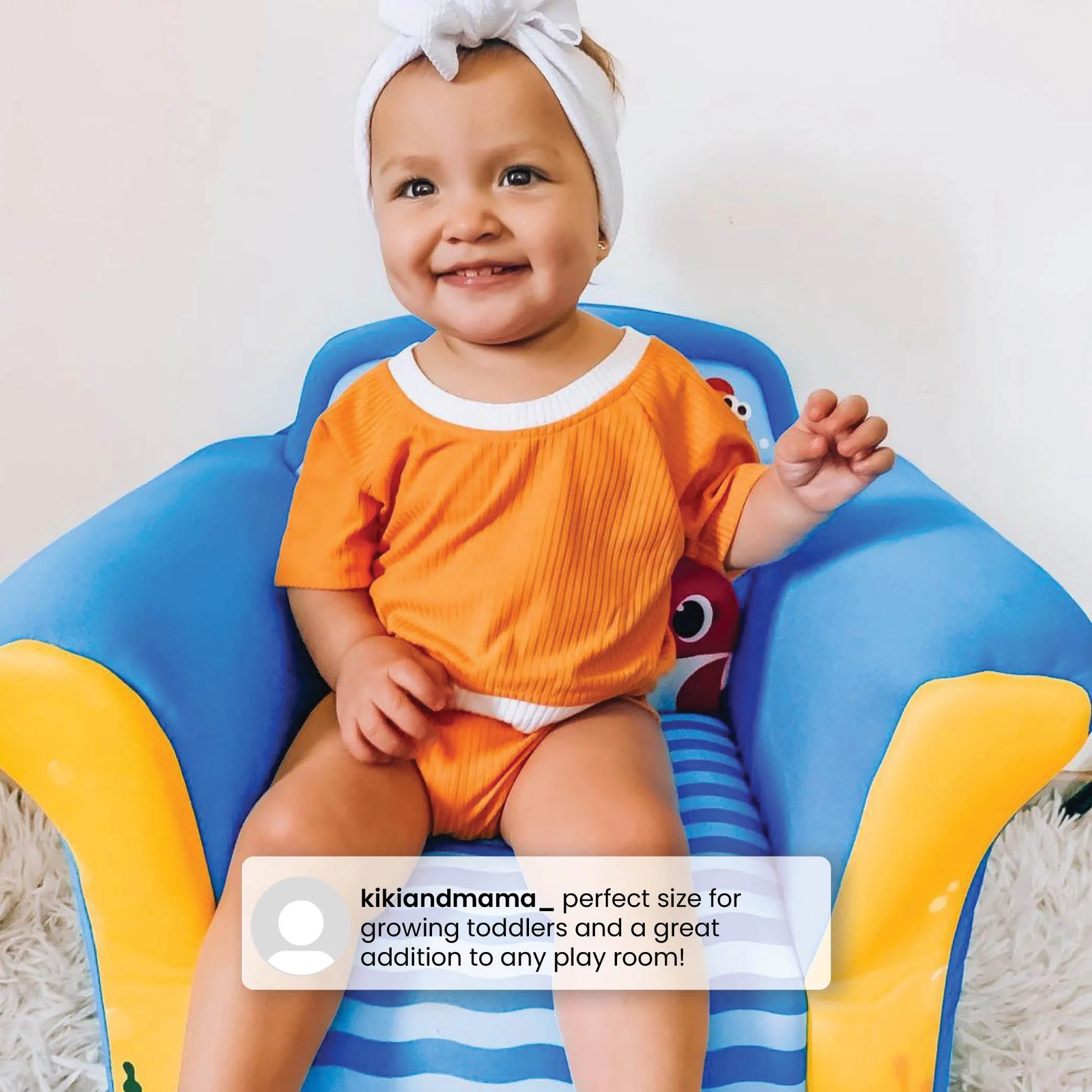 KIDS CHAIR Baby Shark Upholstered Accent Chair with Sculpted Frame