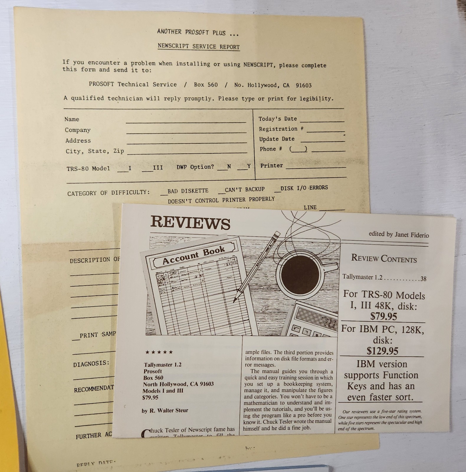 Tandy TRS-80 Pro Soft PROSOFT Newscript Software Manual - Catalog - Ephemera